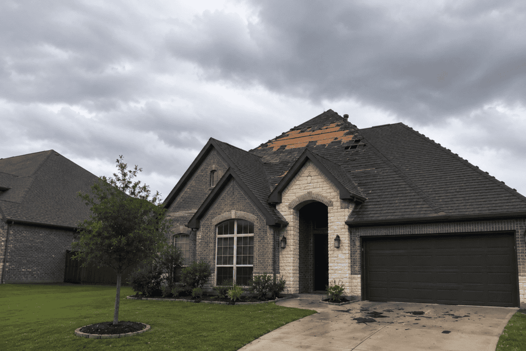 damaged roof in colleyville tx