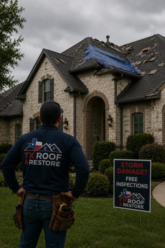 Storm damage roofing service colleyville tx