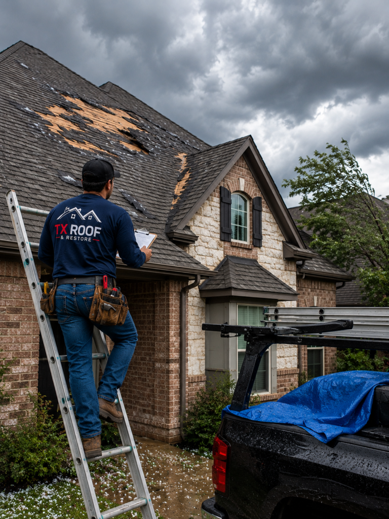 storm damage roofing service grapevine tx